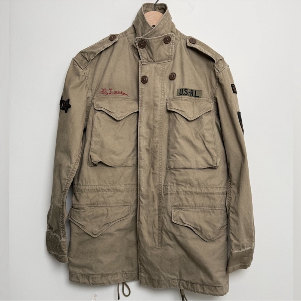 Ralph Lauren Khaki Jacket with Embroidery Tiger rare Military Jacket - Picture 2 of 6